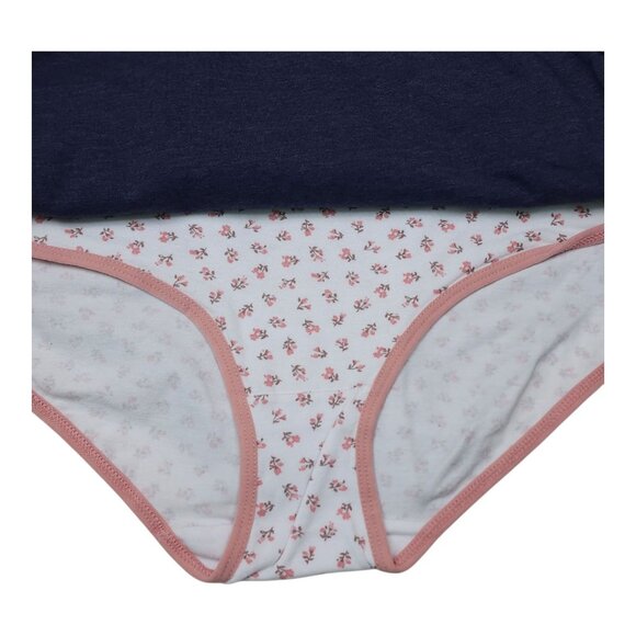 Laura Ashley Womens 5-Pack Tag-Free Cotton Spandex Panties Large Floral Striped - Picture 8 of 12